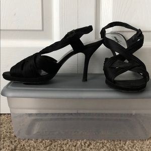 Black strappy heels